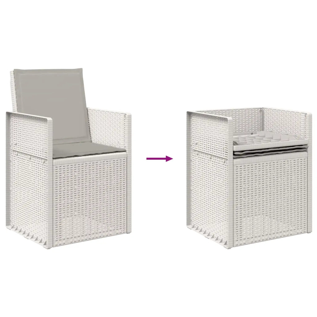Sedie da pranzo da giardino 2 pcs Bianco e Grigio Chiaro PP 8000005