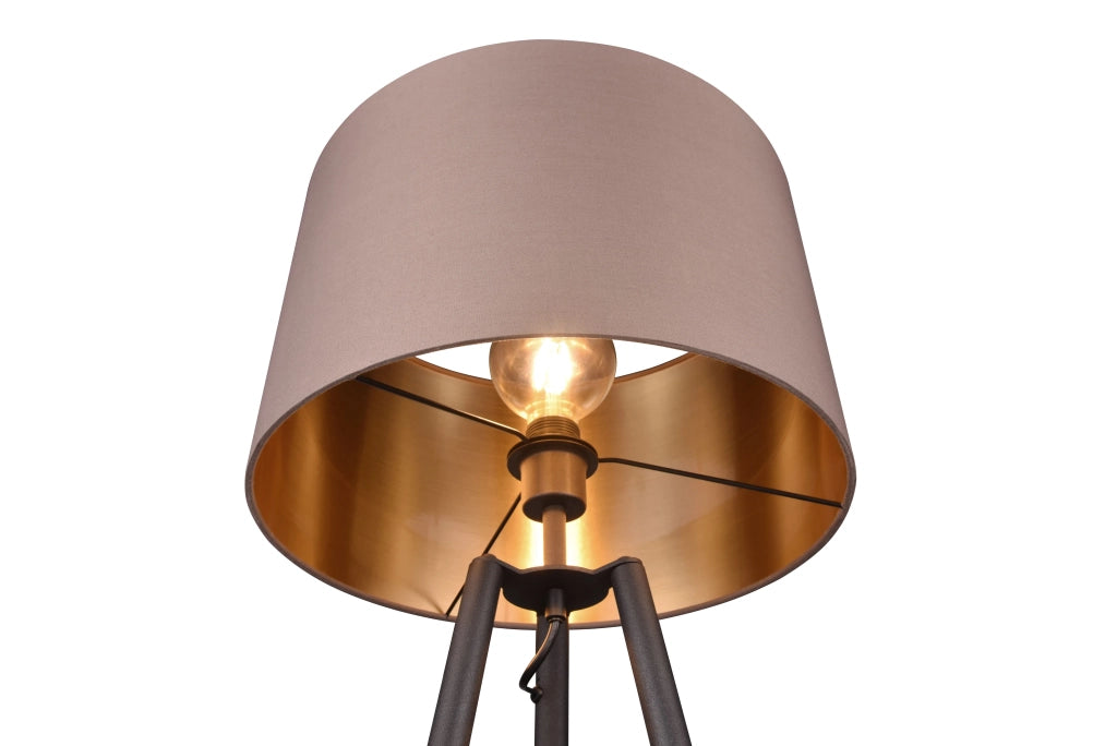 Lampada da terra con tavolino Colette tortora e oro