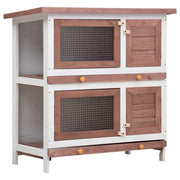 Conigliera per Esterni con 4 Porte Marrone in Legno CFW3789938