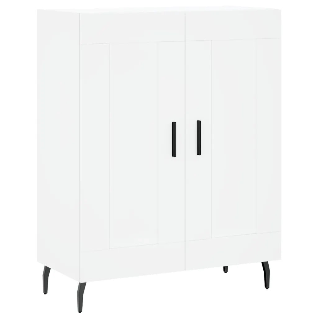 Credenza-Buffet-Armadio da cucina Bianca 69,5x34x180 cm in Legno Multistrato 971223