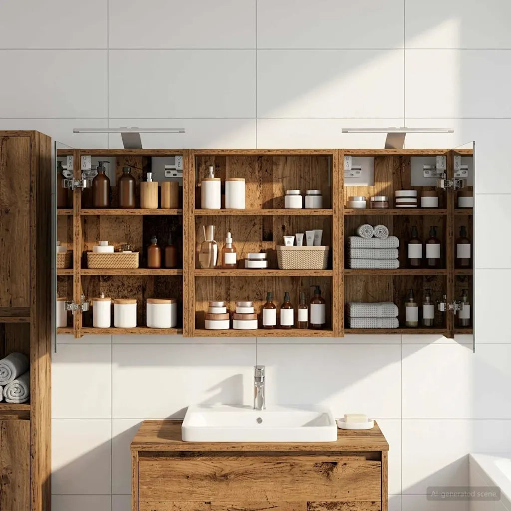 Set di Armadi da Bagno con lo scaffale 3 pcs 100 x 10,5 x 50 cm 3403694