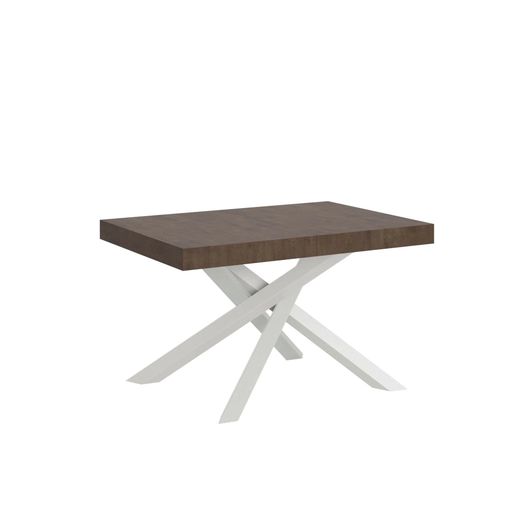 Tavolo Allungabile 130-234x90x77 cm Volantis Premium Noce Telaio Bianco