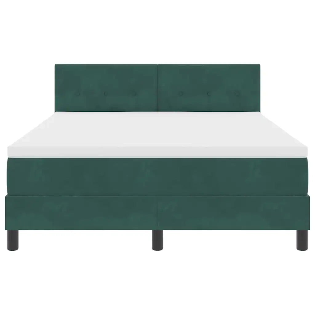 Letto a molle con materasso Verde Scuro 140 x 190 cm Velluto 3339173