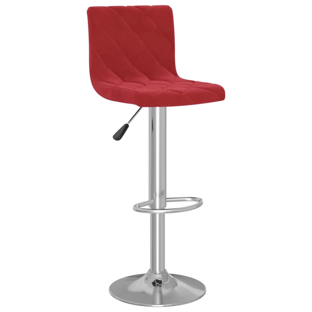 Sgabelli da Bar 2 pz Rosso Vino in Velluto 333693