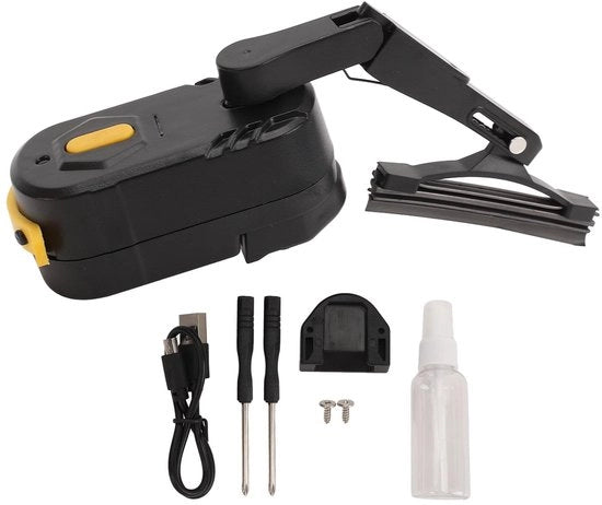 Racchetto universale per visiera - Ricaricabile - Impermeabile - Adatto per caschi motociclistici e scooter - Supporto telescopico - 2 velocità
