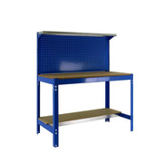Banco tavolo da lavoro in metallo Simon Rack senza viti colore blu/legno 1445x1210x610 mm Made in Spain
