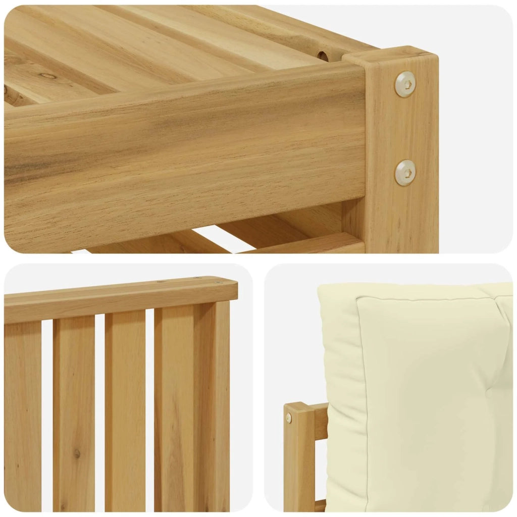 Set di divani da esterno 9 pz Bianco e Crema 3391000