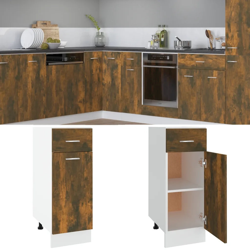 Mobile con Cassetto “Lyon” Rovere Fumo 30x46x81,5 cm 815567
