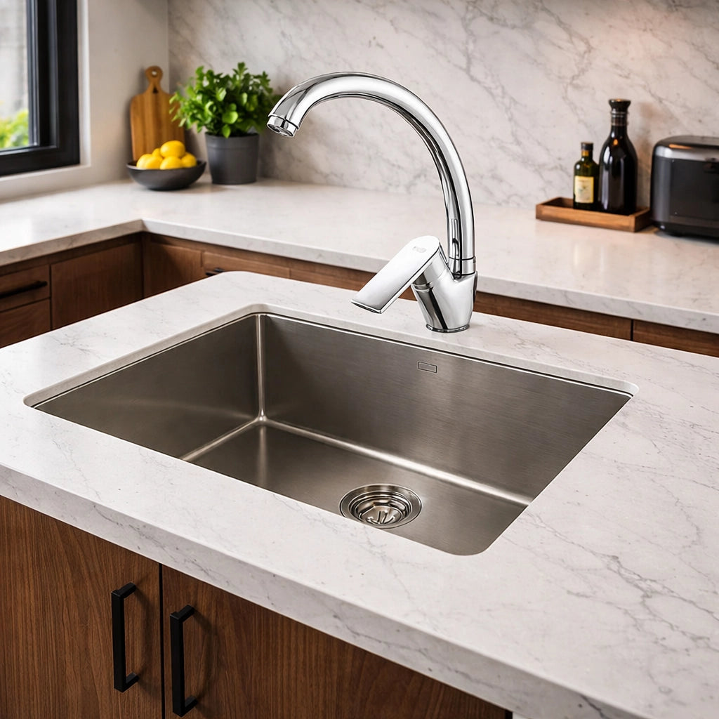 Miscelatore Rubinetto Monocomando Per Lavello Cucina Canna Alta Cromato 94003