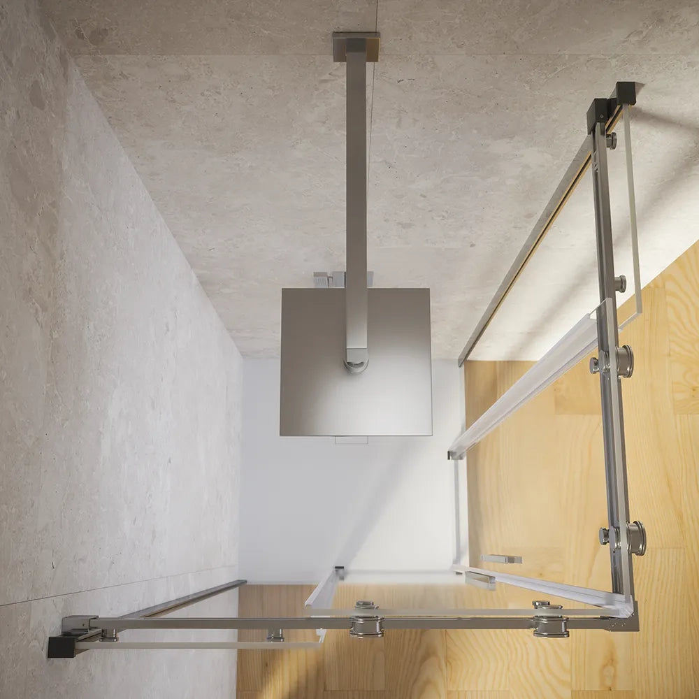 Box doccia angolare 70x100cm due ante scorrevoli  vetro 8mm trasparente profili cromati h195 | Creta