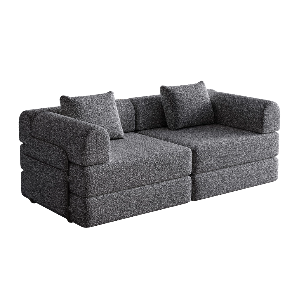 Divano Letto 2 in 1 con Contenitore ¨C Xylo ¨C Chenille, Struttura in Metallo