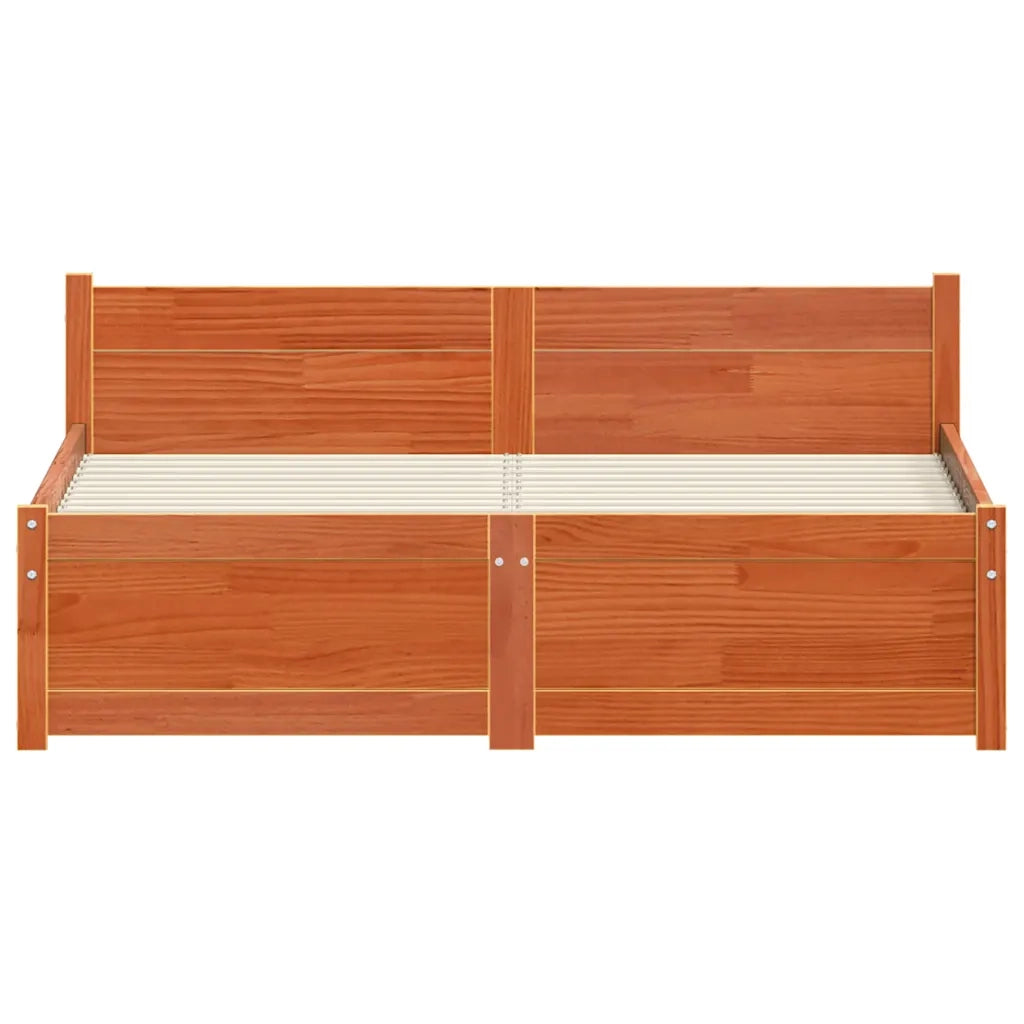 Struttura del letto-Giroletto Marrone cerato 195,5 x 125,5 x 51 cm
