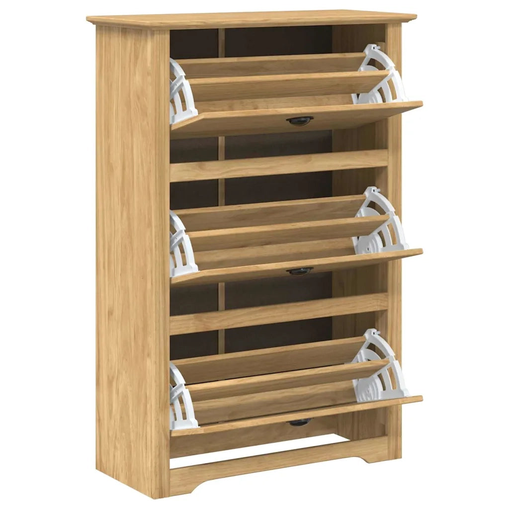 Scarpiera BODO Marrone miele 80 x 35 x 118 cm Legno multistrato 42023477