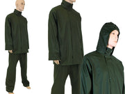 COMPLETO BRIXO GIACCA E PANTALONE IN POLIURETANO/PVC VERDE-L