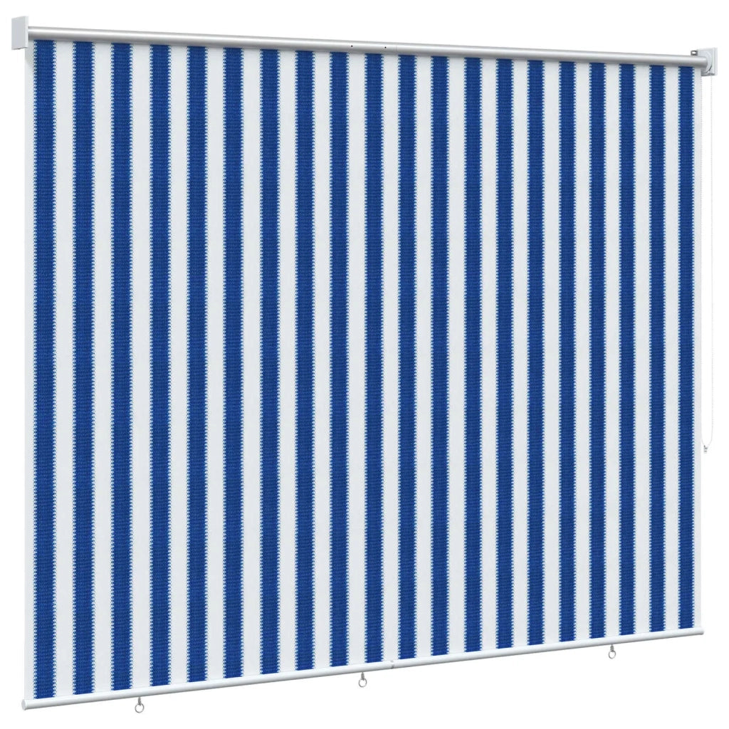 Tenda a Rullo Esterno Blocco UV 90% Strisce Blu e Bianche HDPE 42035979