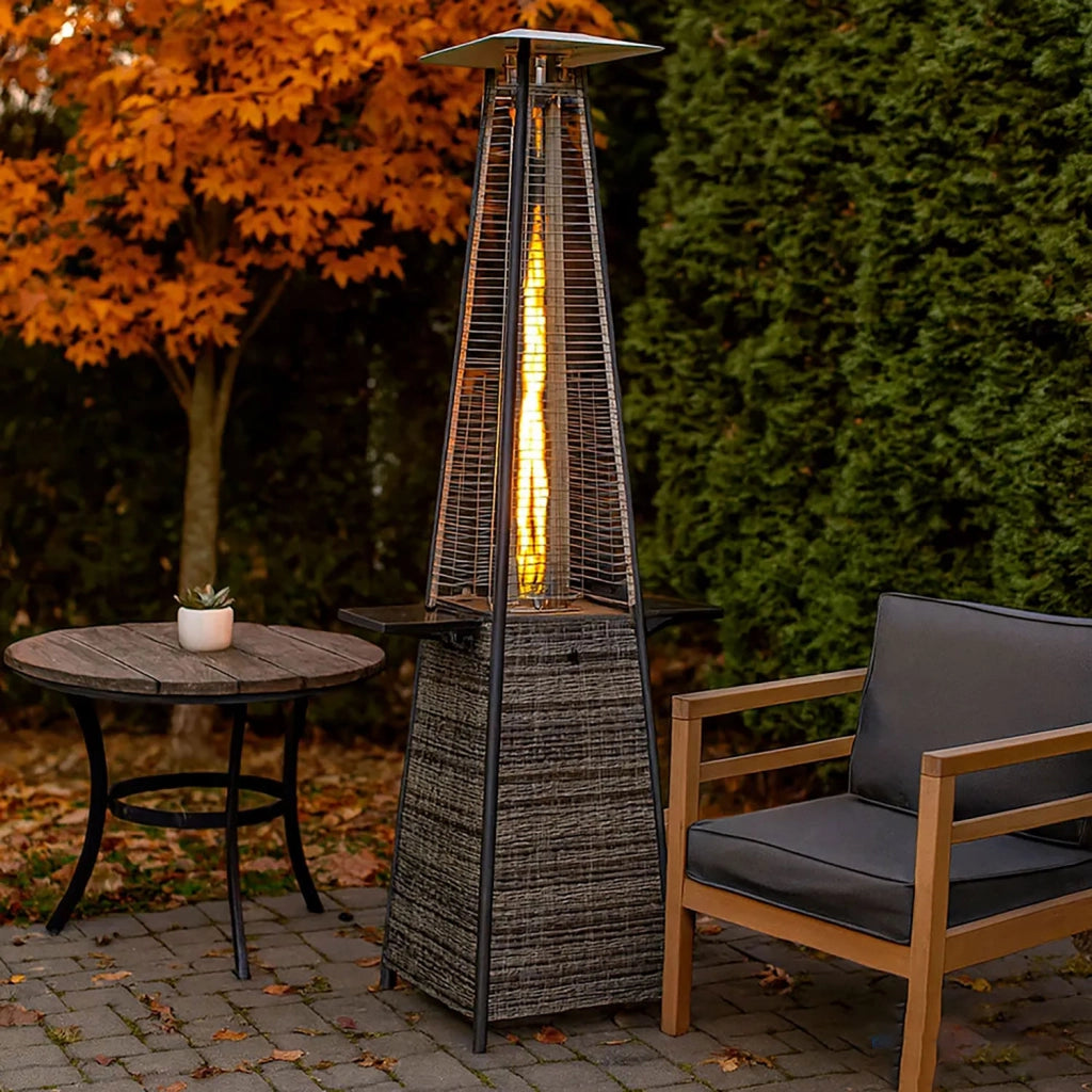 Tavolo Accessorio per Stufa a Fungo Pyramid 29,5x25 cm in Acciaio Grigio Rattan