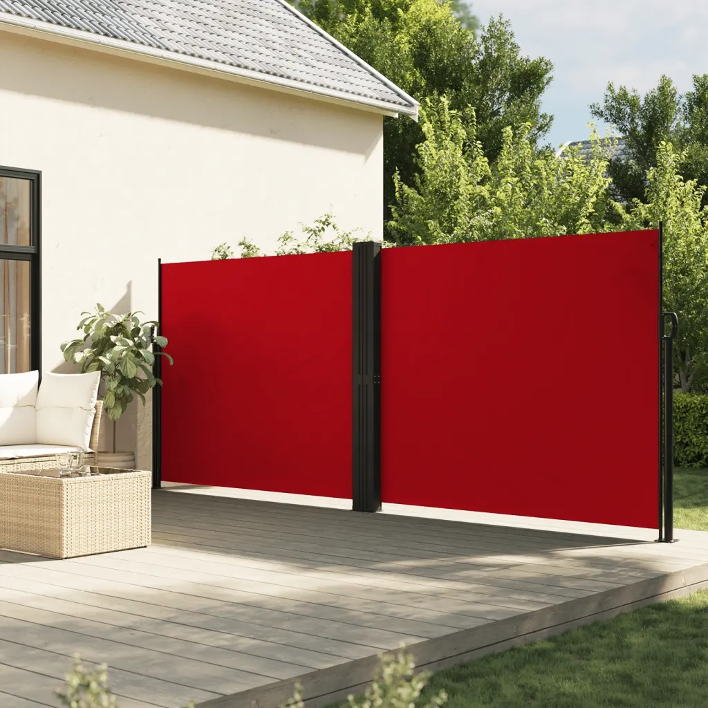 Tenda da Sole | Tenda parasole Laterale Retrattile Rossa 160x1000 cm