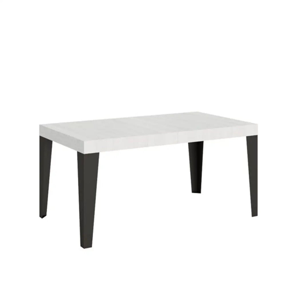 Tavolo allungabile 160/420x90 cm Flame Premium colore bianco frassino gambe antracite