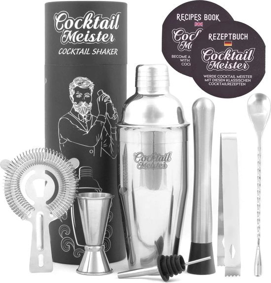 Set di shaker per cocktail completo con shaker, misurino e libro di ricette