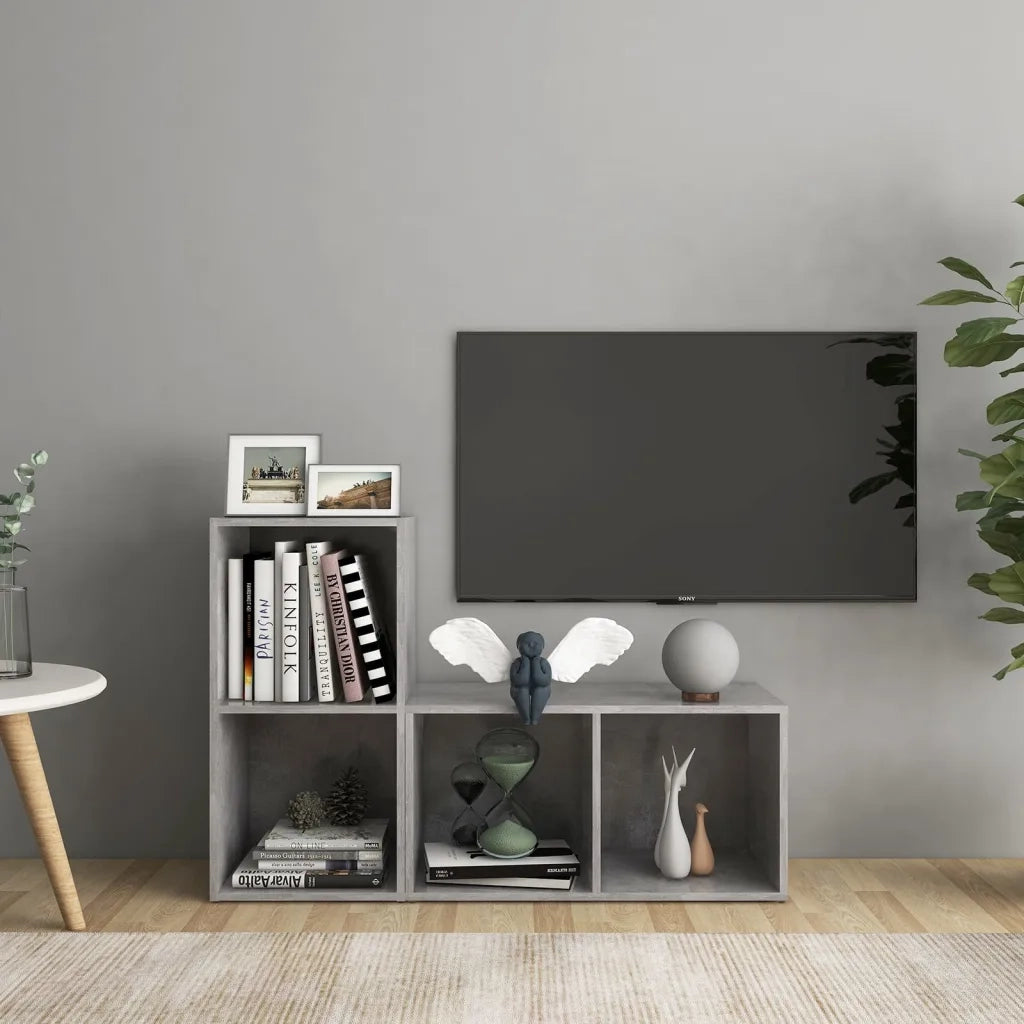 Mobili TV 2 pz Grigio Cemento 72x35x36,5cm in Legno Multistrato 3079947