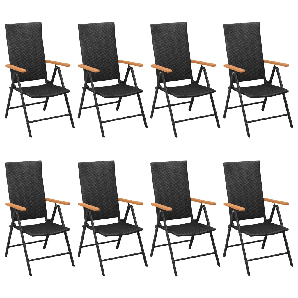 Set da Pranzo da Giardino 9 pz Nero e Marrone 3060081