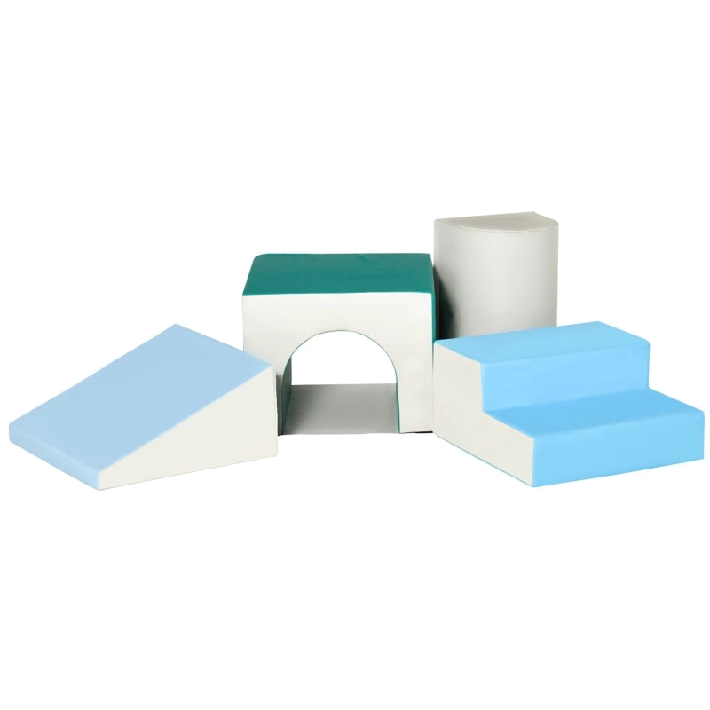 Set di costruzioni, 4 pezzi, blocchi in schiuma, facili da pulire, imbottitura morbida, blocchi in schiuma per bambini da 1 a 3 anni, EPE, grigio