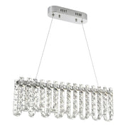 Lampada A Sospensione A Led In Cristallo Swe073-cp 60cm Chrome