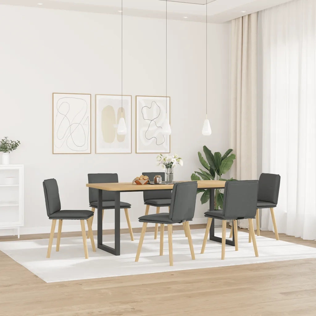 Sedie da Pranzo 6 pz | Sedie da cucina Grigio Scuro in Tessuto