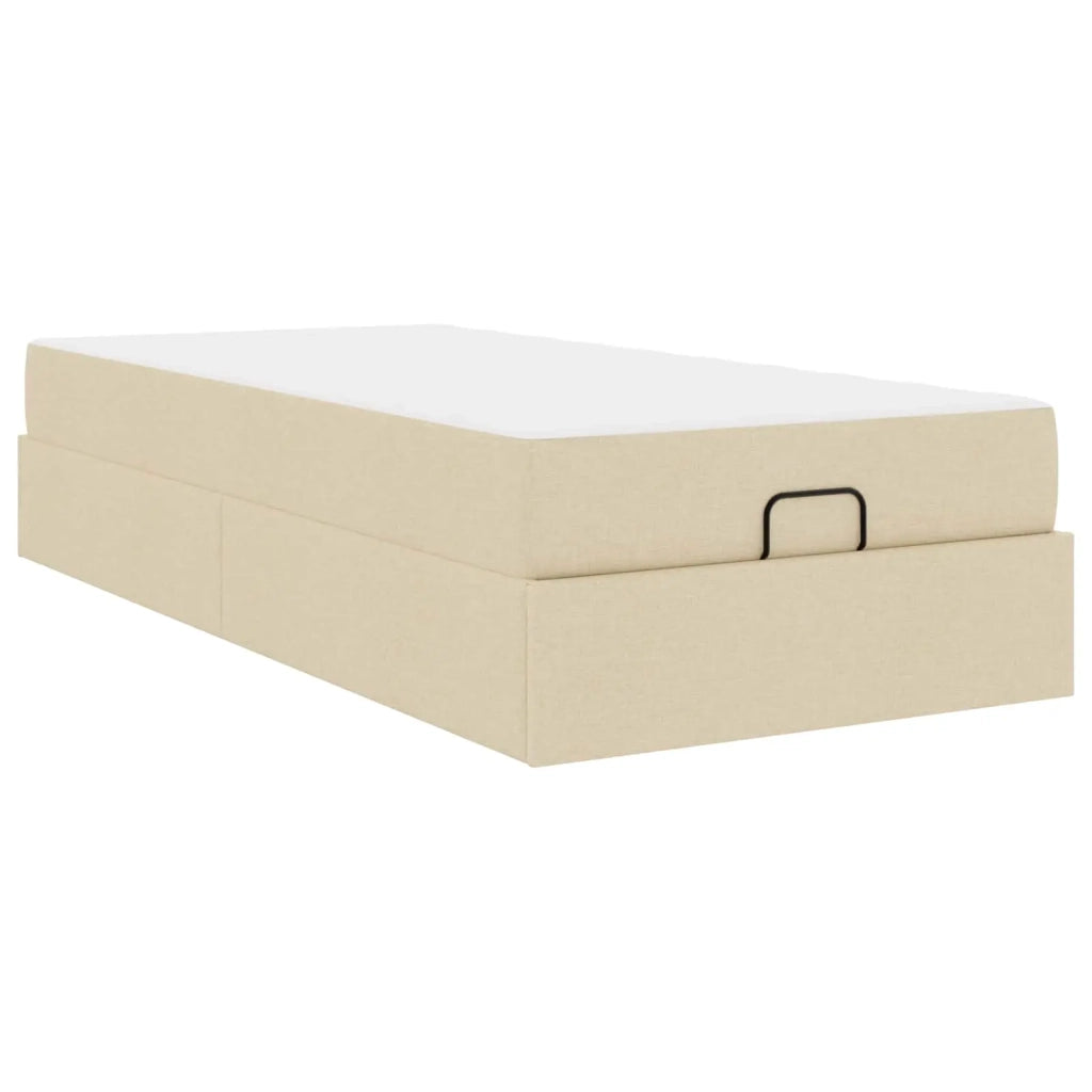 Struttura letto con materasso 2 pz-Giroletto con materasso Crema Tessuto 561443