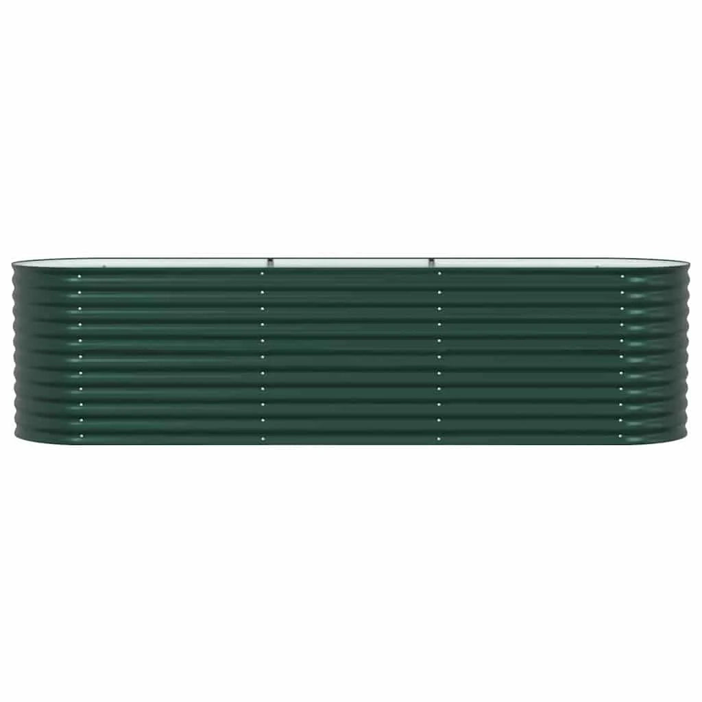 Fioriera rialzata moderna da esterno 320 x 80 x 81 cm resistente minimalista acciaio verde 02_0058903