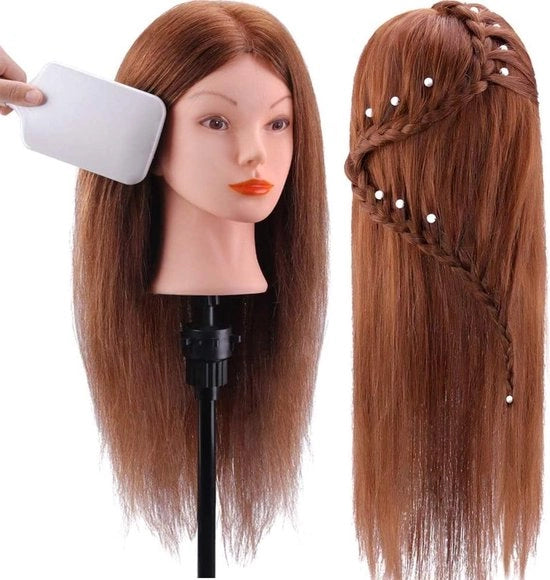 Capello di Pratica per Parrucchieri - Capello di Pratica con Capelli Reali - Capello di Pratica con Capelli di Capelli Umani - Capelli Umani - Capello di Pratica