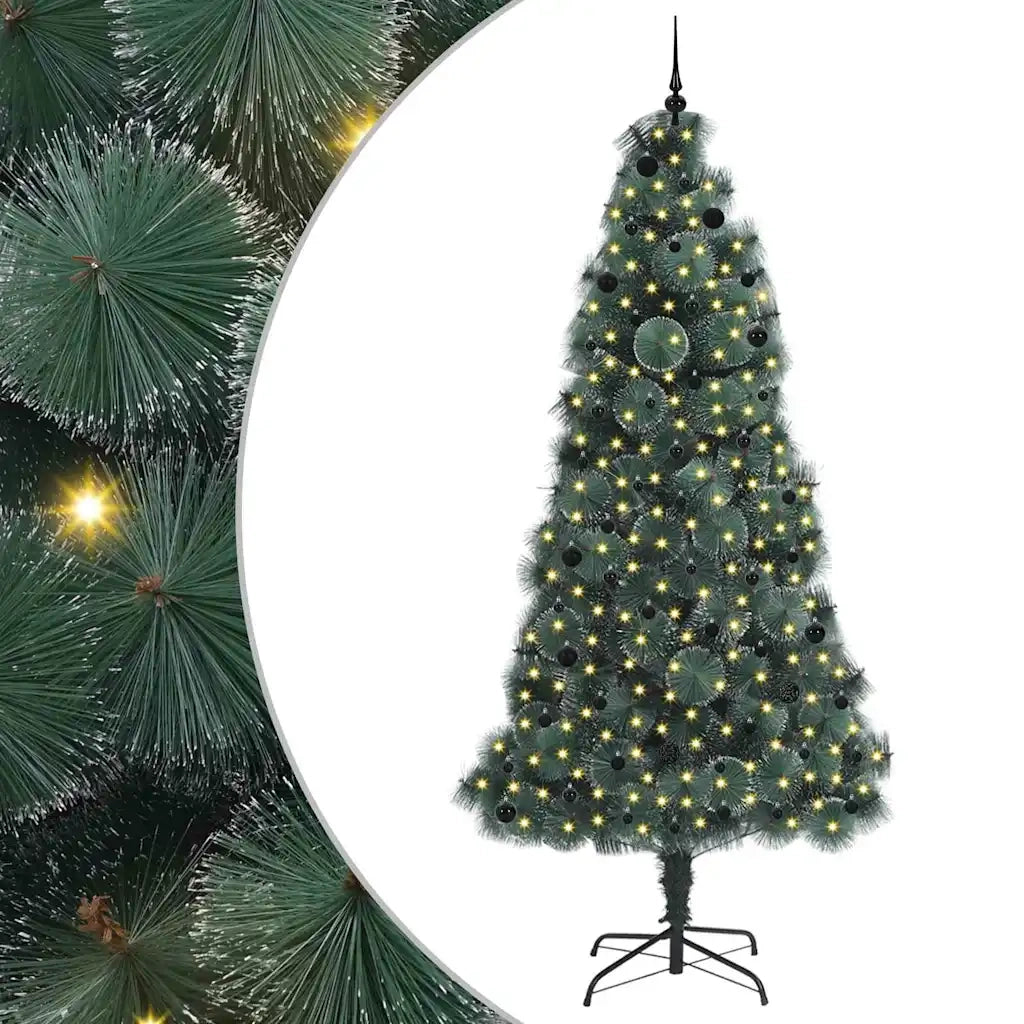 Albero di Natale | Decorazioni natalizie artificiale pre-illuminato con set di palline