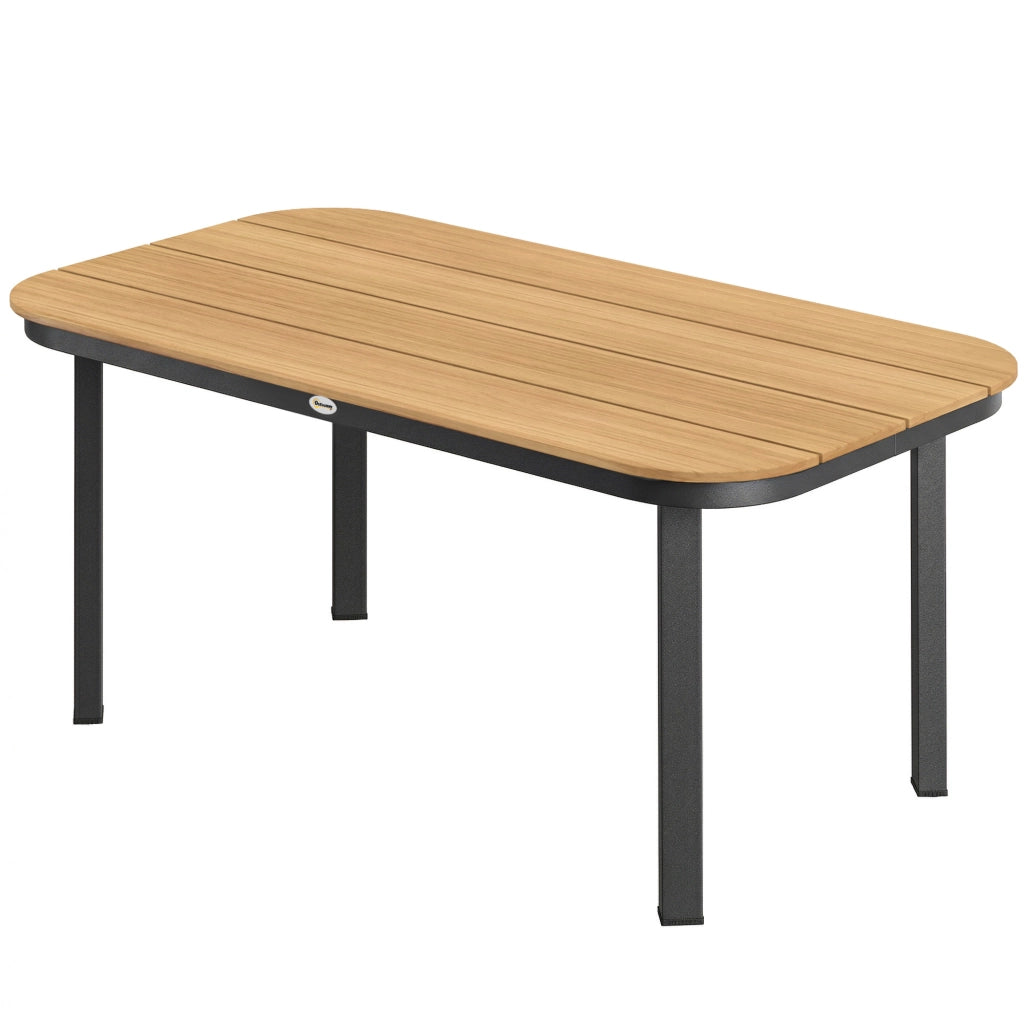 Tavolo da Giardino Rettangolare per 4-6 Persone ¨C Minimal ¨C Legno WPC Naturale 155x88x72cm