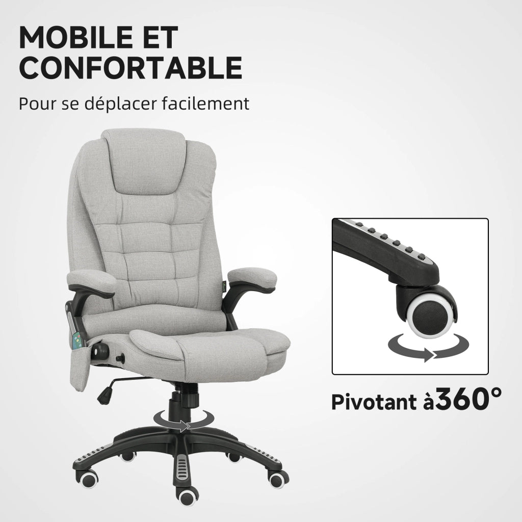 Sedia da ufficio ergonomica con massaggio e riscaldamento ¨C Xylo ¨C schienale reclinabile grigio