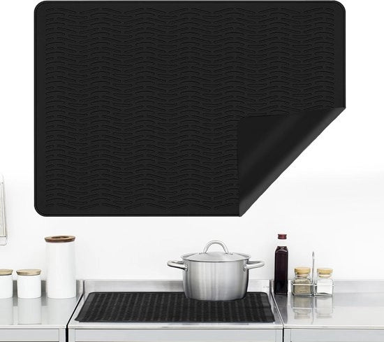 Protezione per Piastra Cottura in Silicone 71x51 cm – Mat per Fornelli Induzione e Ceramici | Resistente al Calore, Antiscivolo e Multifunzionale Protezione per Piastra Cottura