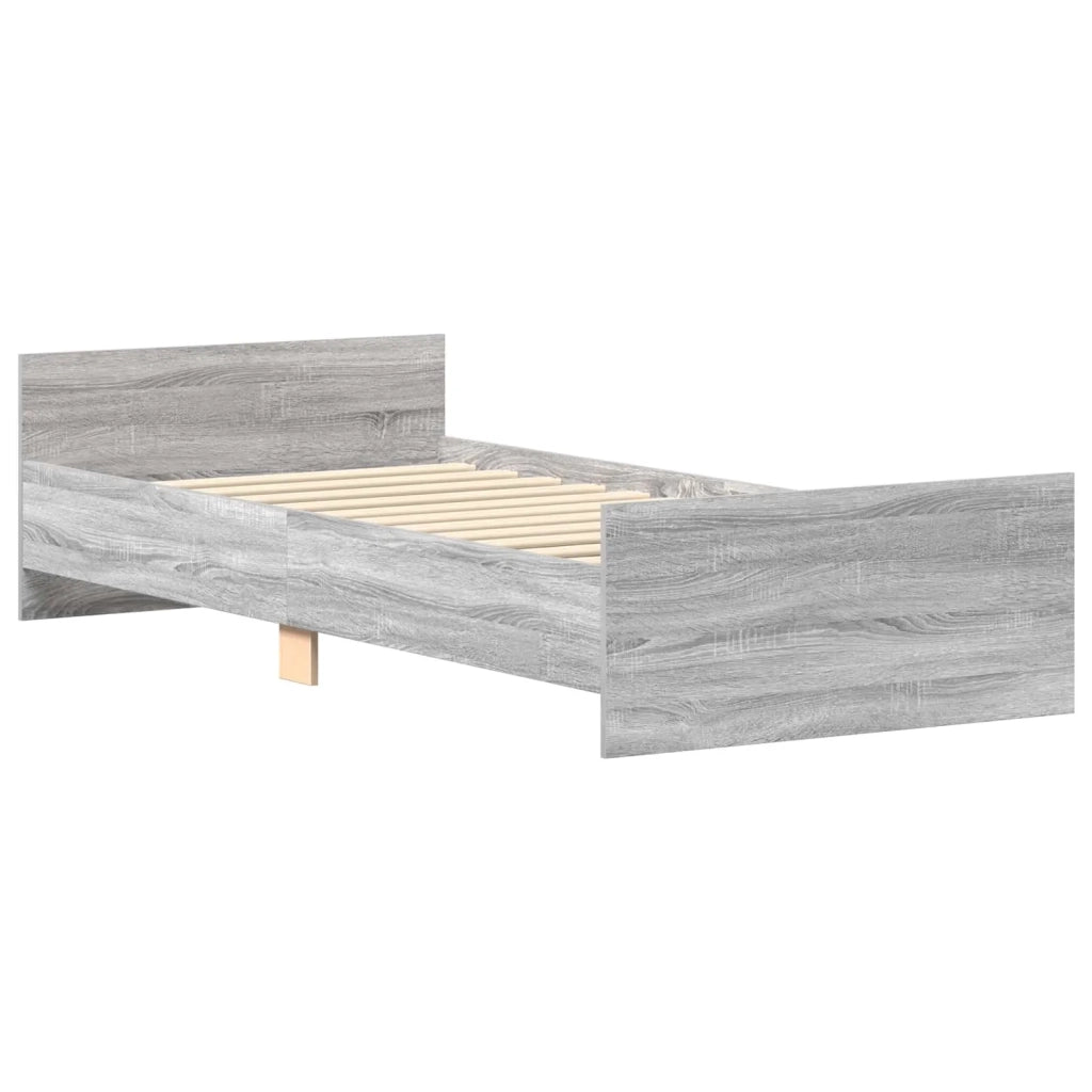 Struttura letto con testata-Giroletto Sonoma grigio 80 x 200 cm 833188