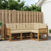 Set di divani da esterno con cuscino 4 pcs Naturale e Beige 3381925