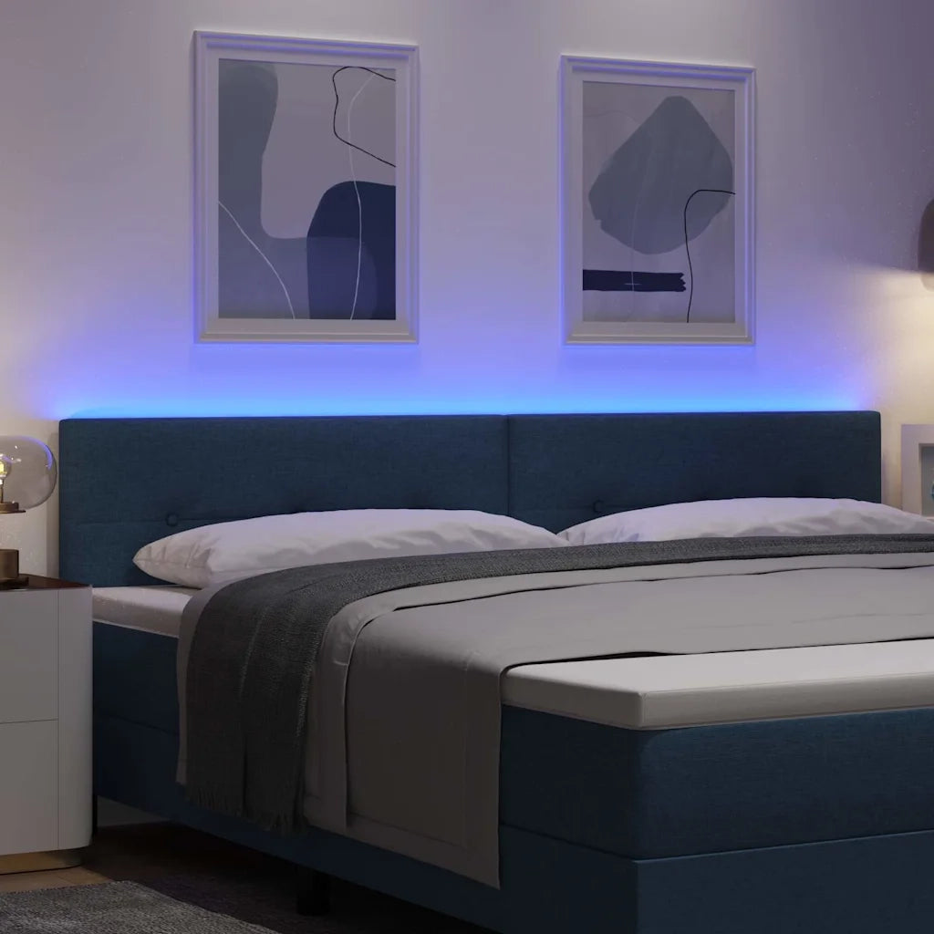 Testiera | Testata LED con strisce LED con Testiera | Testata Blu 200 cm Tessuto