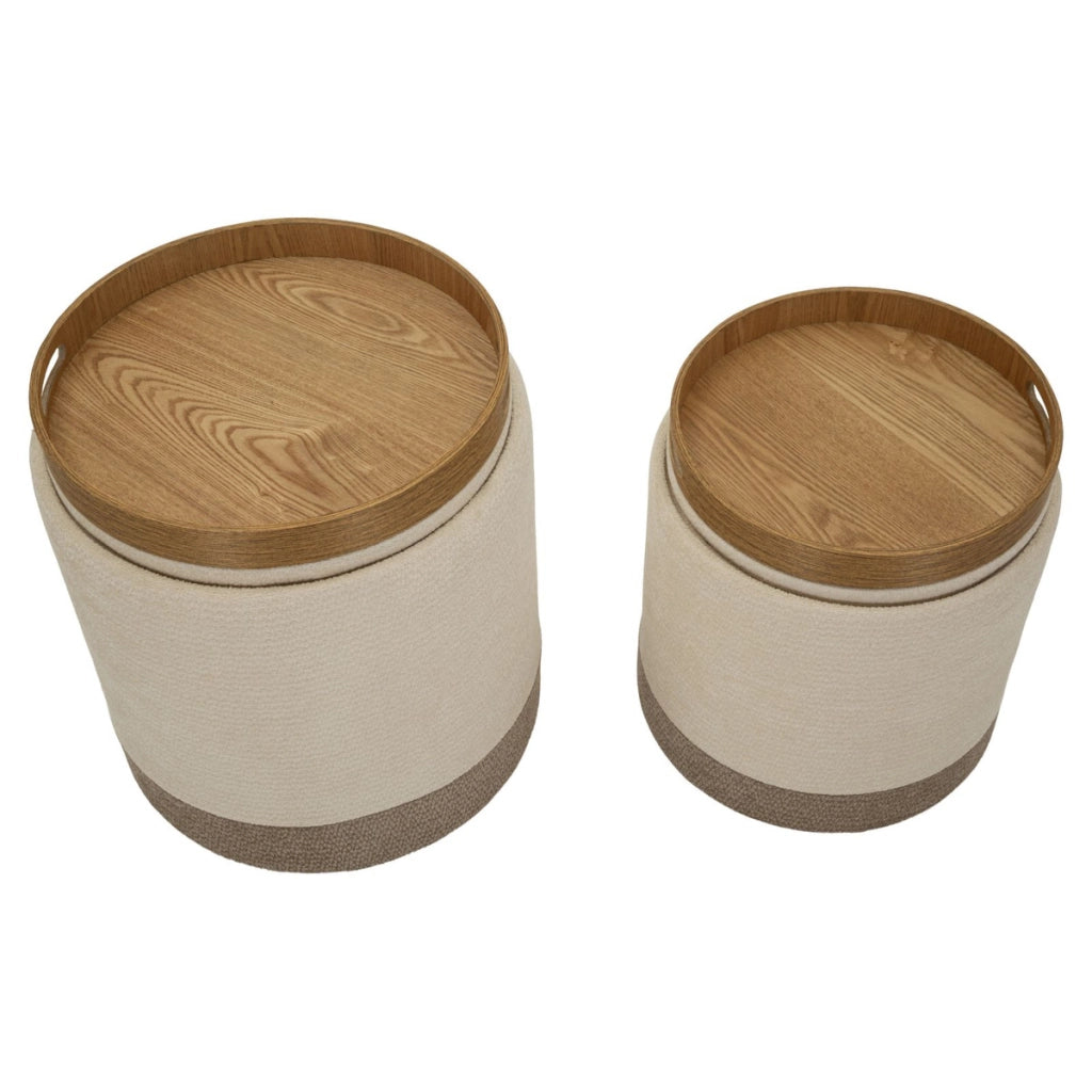 Set di due pouf contenitore in stile nordico