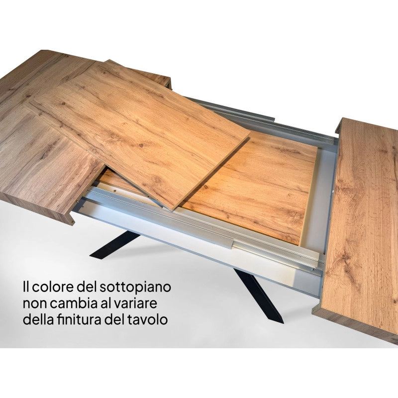Tavolo allungabile 200/304x90 cm Volantis telaio Multicolore 4/A - Noce