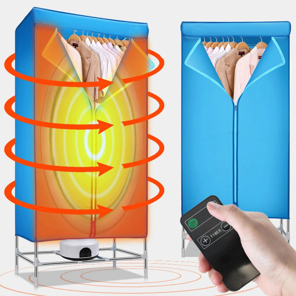 Asciugabiancheria Elettrico ad Armadio con Telecomando Timer e Display 1200W