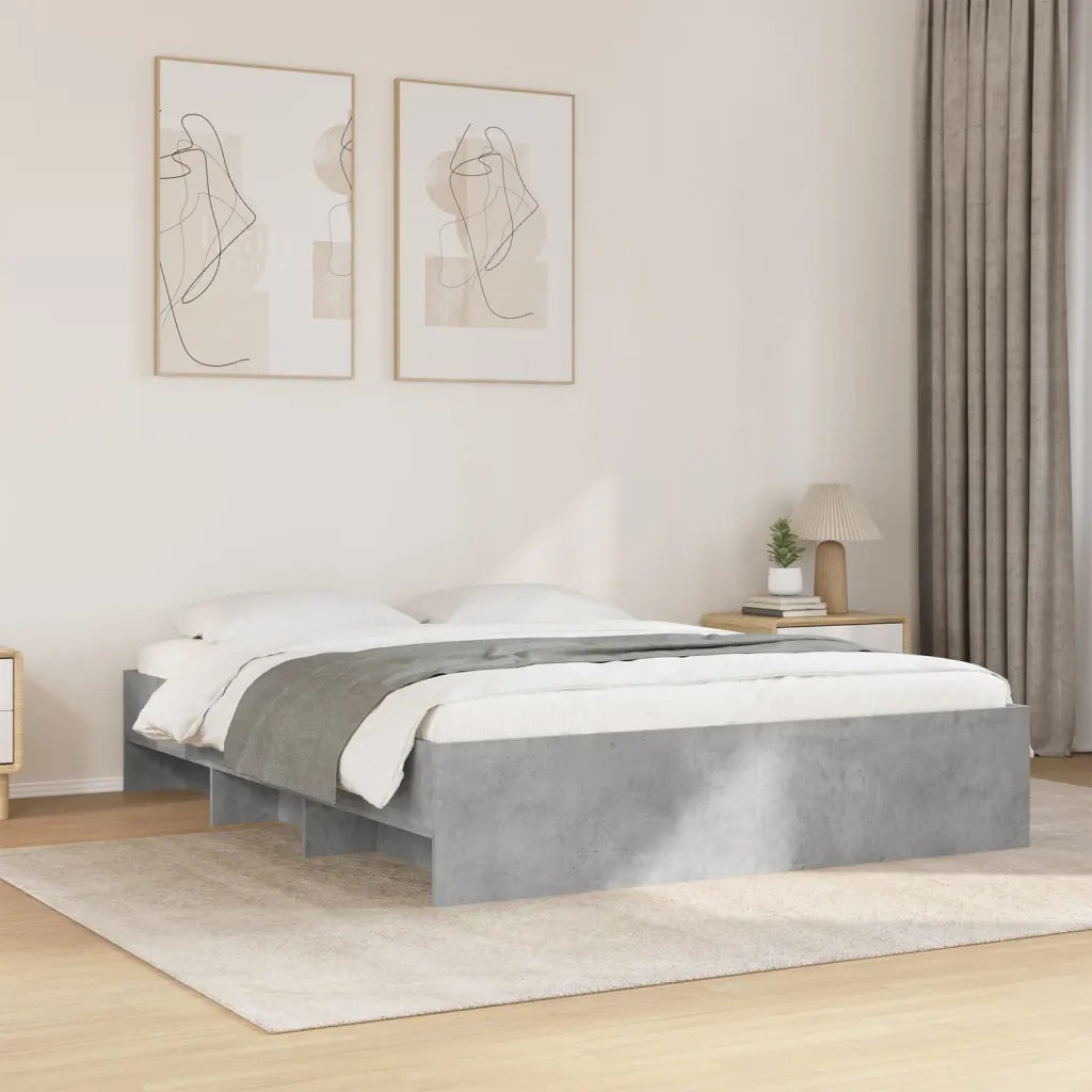 Giroletto-Struttura Letto Grigio Cemento 150x200 cm in Legno Multistrato 767555
