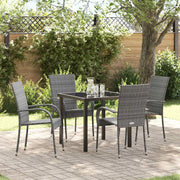Set da Pranzo per Giardino 5 pcs Grigio