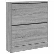 Scarpiera mobile contenitore per scarpe mobile per ingresso/corridoio/soggiorno finitura Sonoma 80 x 21 x 87,5 cm legno ingegnerizzato grigio 02_0022096