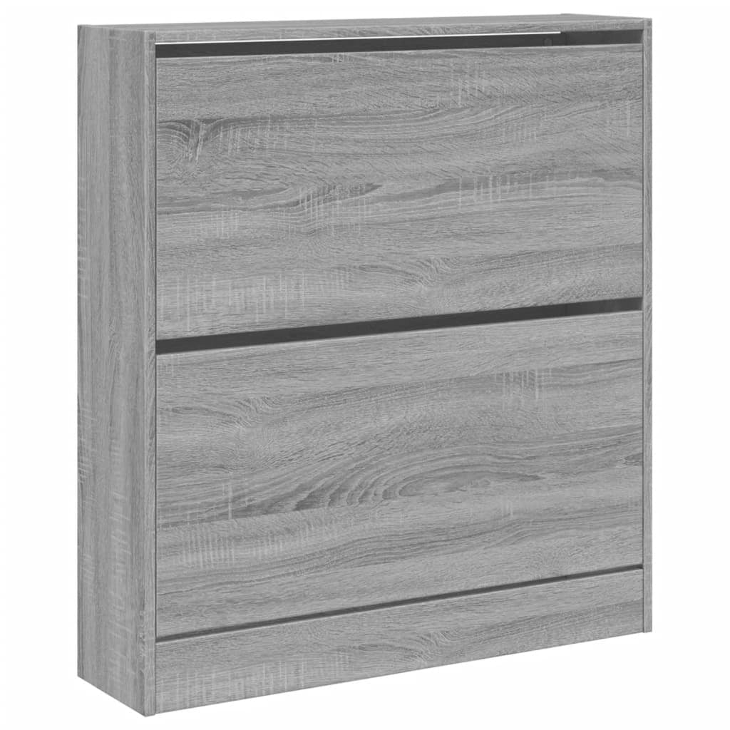 Scarpiera mobile contenitore per scarpe mobile per ingresso/corridoio/soggiorno finitura Sonoma 80 x 21 x 87,5 cm legno ingegnerizzato grigio 02_0022096