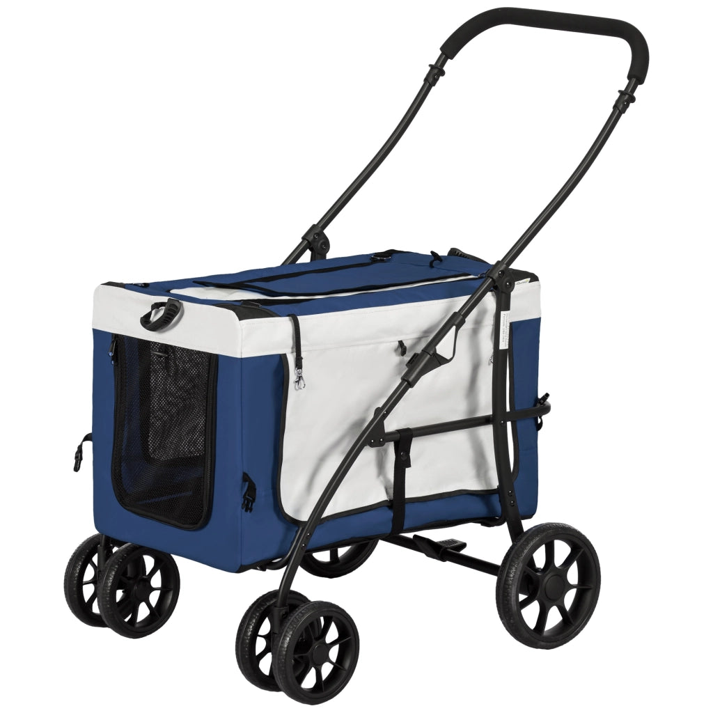 Casetta per Cani Pieghevole con Carrello ¨C zephmum ¨C Blu