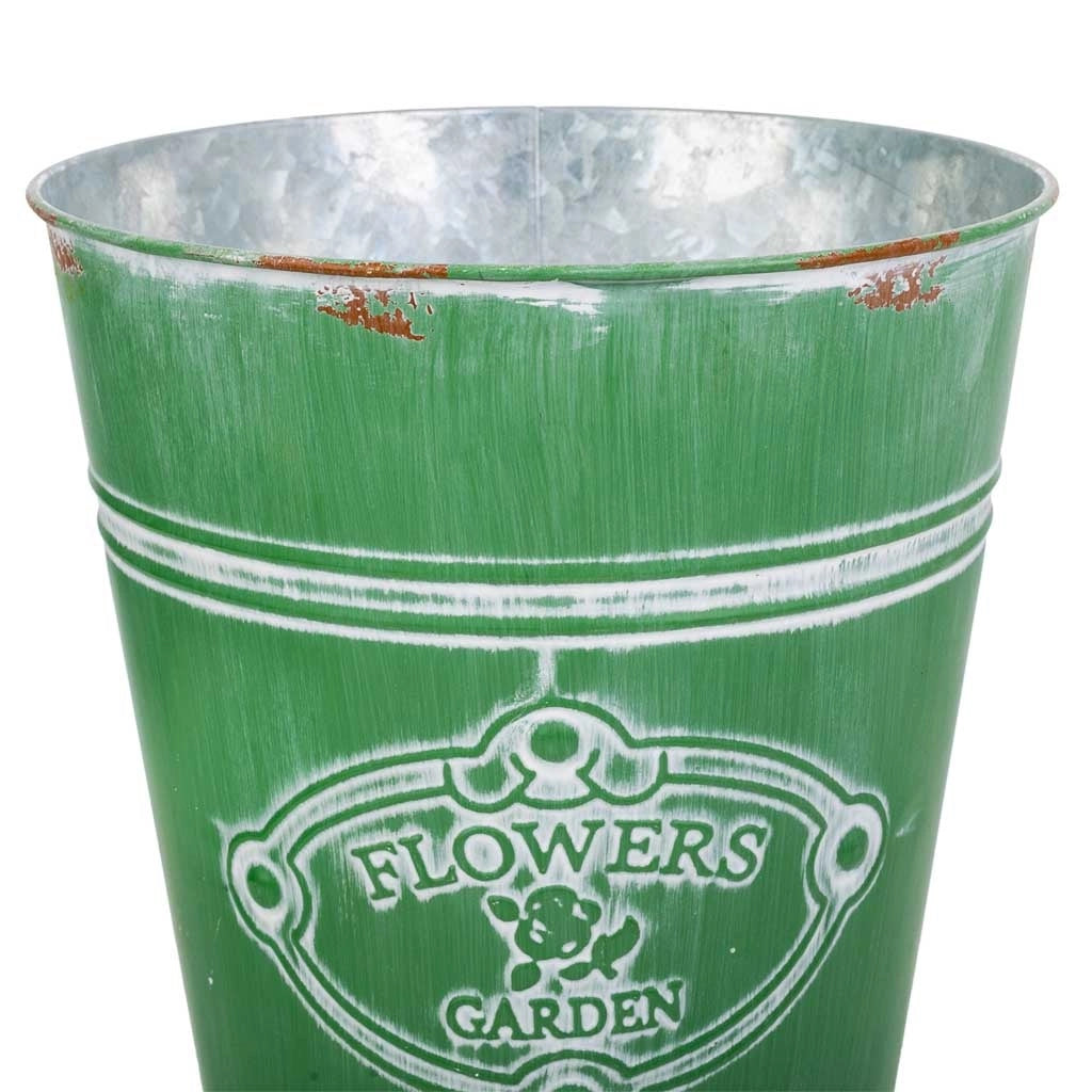 Vaso in metallo verde d20,5x25h b:13