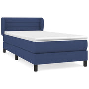 Letto singolo | Letto per adulti | Giroletto a Molle con Materasso Blu 90x190 cm in Tessuto