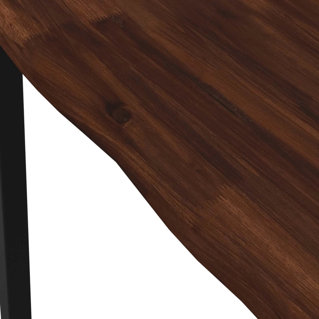 60 x 55 x 75 cm Legno di Acacia Massello Marrone scuro e Nero 937460