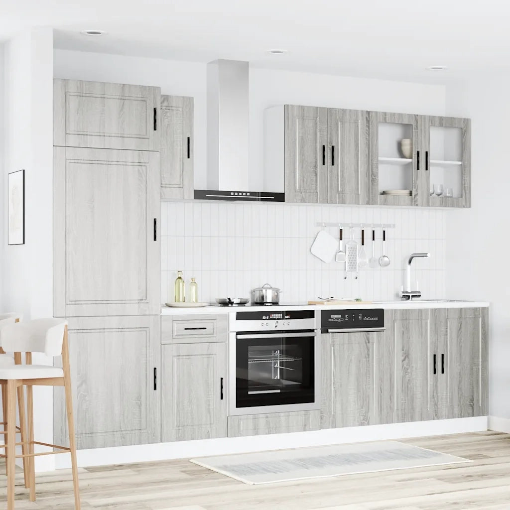 Set Mobili da Cucina 8 pz Kalmar Grigio Sonoma in Truciolato 3314817